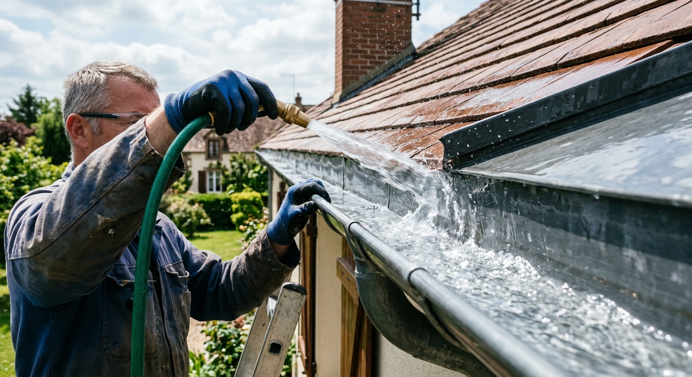 Rinçage et test gouttière