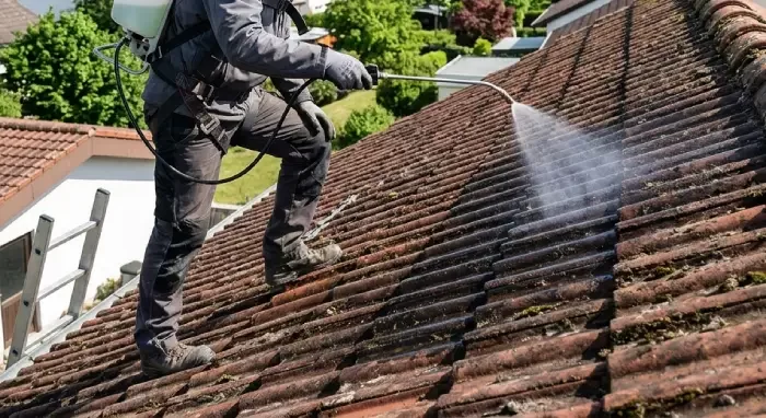 Traitement anti-mousse toiture